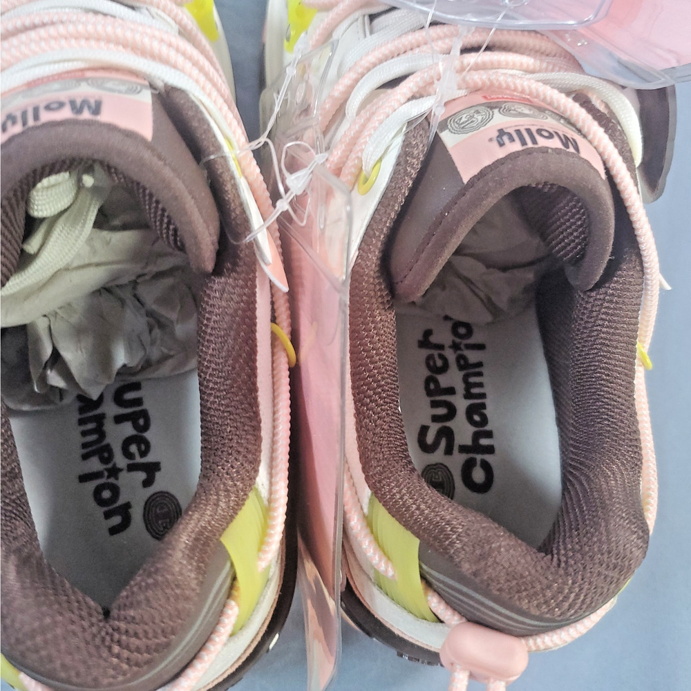 Champion x POP MART Molly Super Champion Sneakers Womens Size 6.5 Pink Brown NEW - Picture 7 of 16